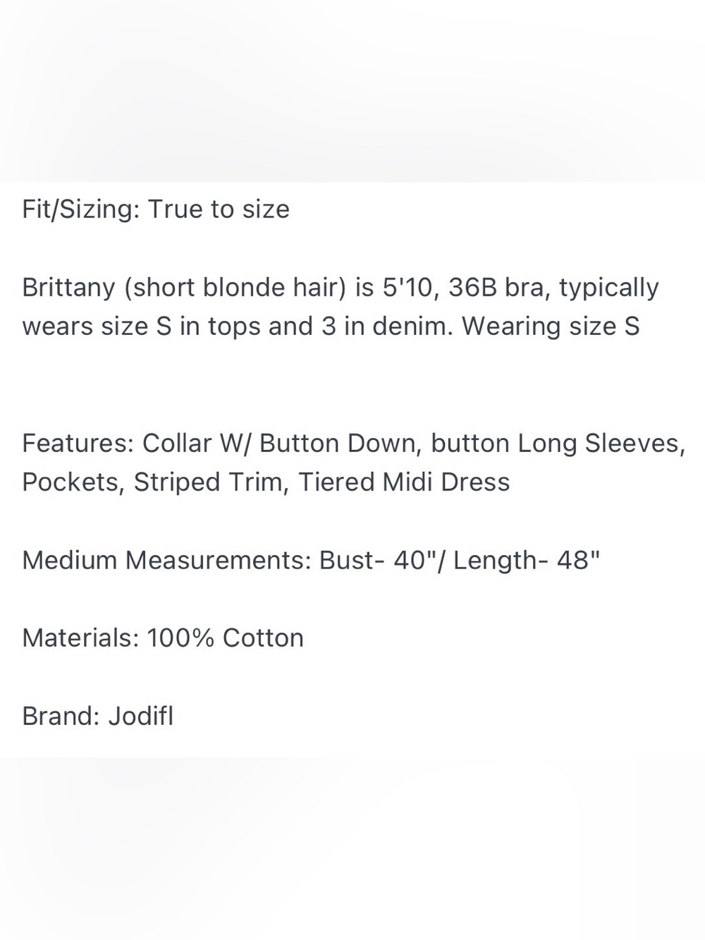 NEW Cotton Tiered Dress - Picture 5 of 6
